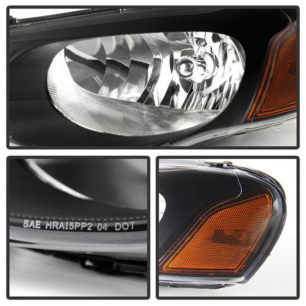 2004-2006 Chrysler Sebring Black Headlight