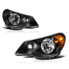 2007-2010 Chrysler Sebring Black Headlight