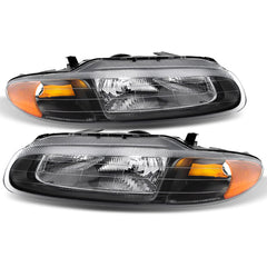 1996-2000 Chrysler Sebring Black Headlight