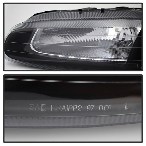 1996-2000 Chrysler Sebring Black Headlight