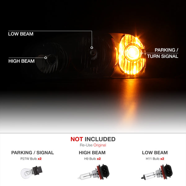 2004-2007 Chevrolet Malibu Black Headlight