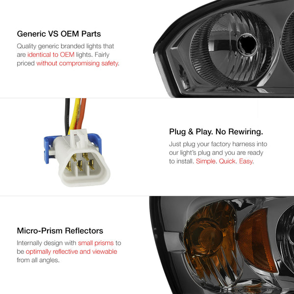 2004-2007 Chevrolet Malibu Smoked Headlight