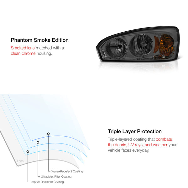 2004-2007 Chevrolet Malibu Smoked Headlight