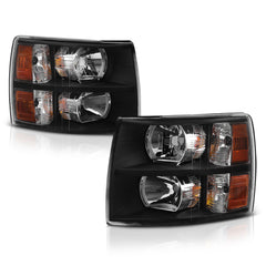 2007-2013 Chevrolet Silverado 1500 Black Headlight