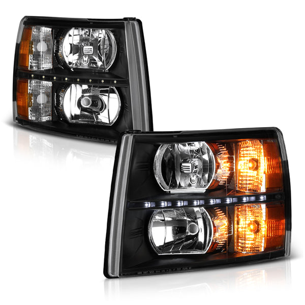 2007-2013 Chevrolet Silverado 1500 Black Headlight