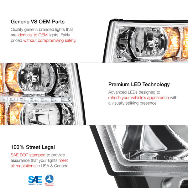 2007-2013 Chevrolet Silverado 1500 Chrome Headlight