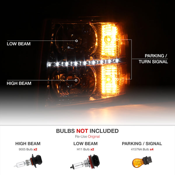 2007-2013 Chevrolet Silverado 1500 Chrome Headlight