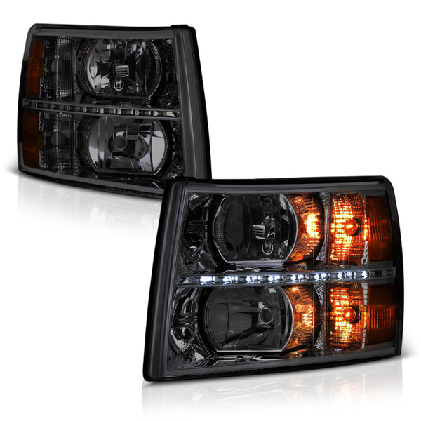 2007-2013 Chevrolet Silverado 1500 Smoked Headlight