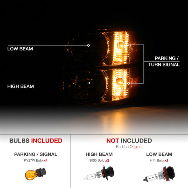 2007-2013 Chevrolet Silverado 1500 Chrome Headlight