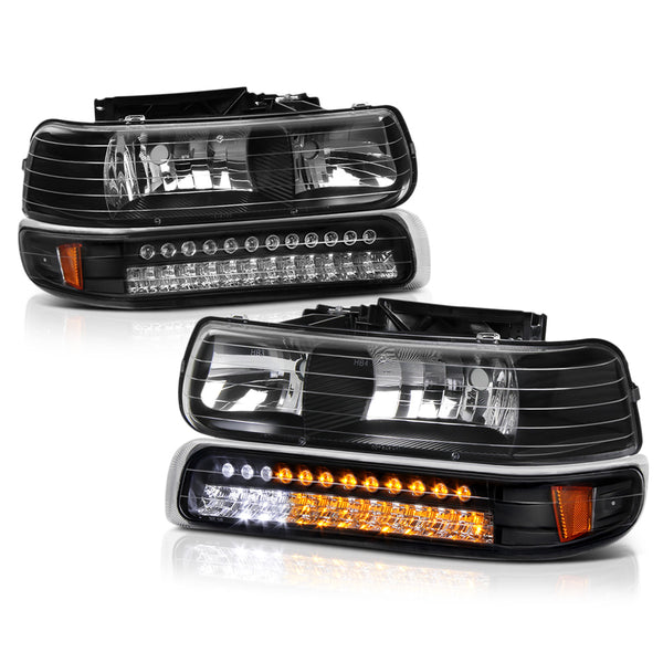1999-2002 Chevrolet Silverado 1500 | 2500 | 3500 Black Headlight