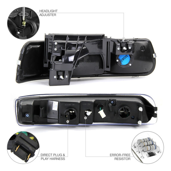 1999-2002 Chevrolet Silverado 1500 | 2500 | 3500 Chrome Headlight