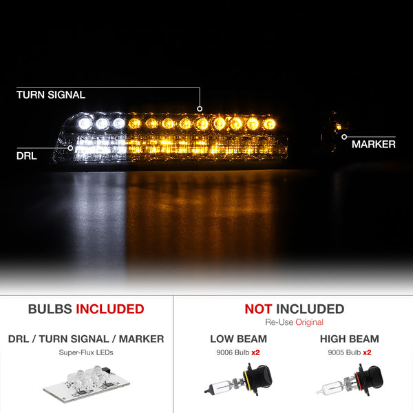 1999-2002 Chevrolet Silverado 1500 | 2500 | 3500 Smoked Headlight