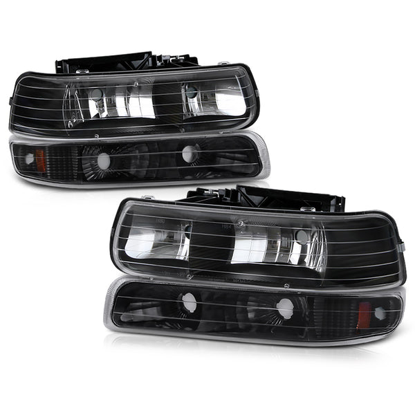 1999-2002 Chevrolet Silverado 1500 | 2500 | 3500 Black Headlight