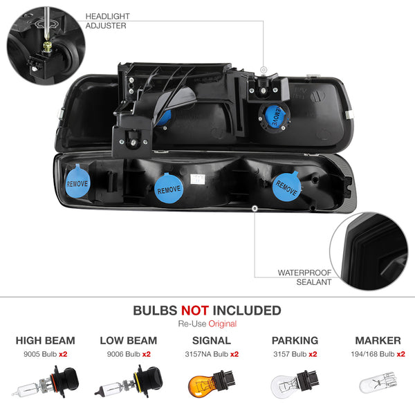 1999-2002 Chevrolet Silverado 1500 | 2500 | 3500 Sinister Black Headlight