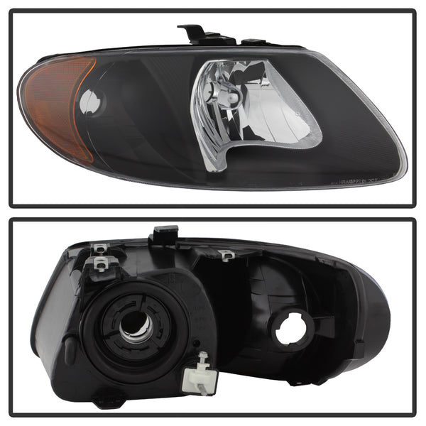2001-2007 Dodge Caravan Black Headlight