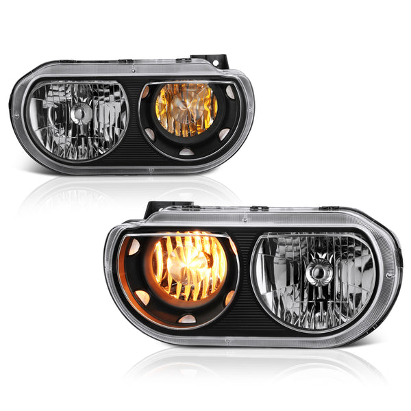 2008-2014 Dodge Challenger Black Headlight