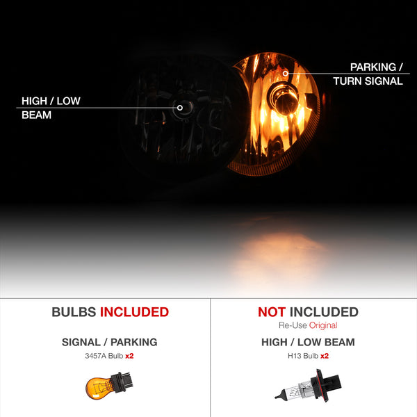 2005-2007 Dodge Dakota Black Headlight
