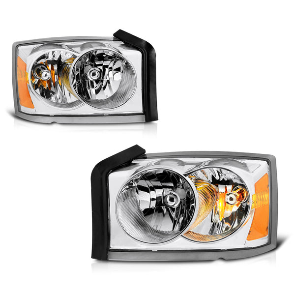 2005-2007 Dodge Dakota Chrome Headlight