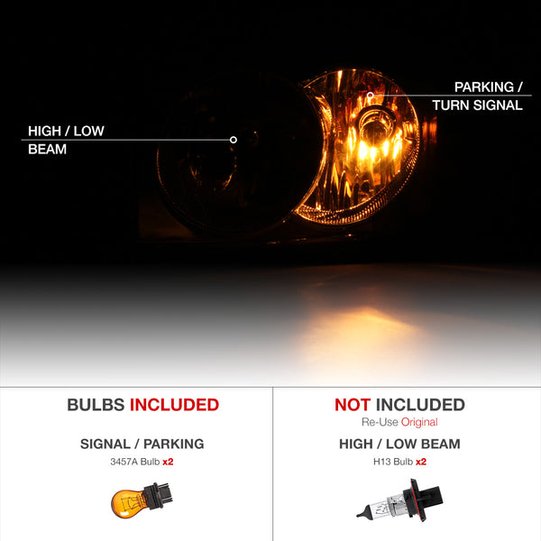 2005-2007 Dodge Dakota Chrome Headlight