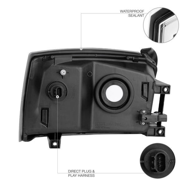 2005-2007 Dodge Dakota Chrome Headlight
