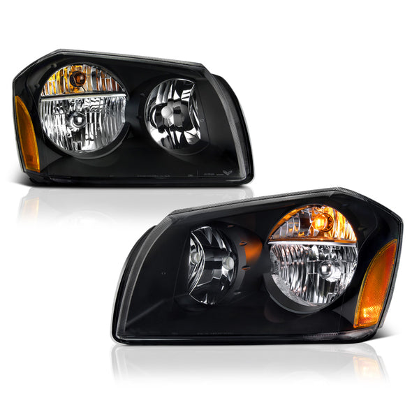 2005-2007 Dodge Magnum Black Headlight