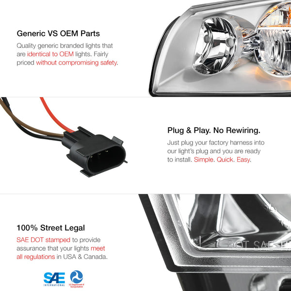 2005-2007 Dodge Magnum Chrome Headlight