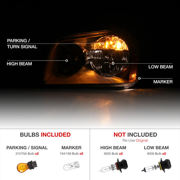 2005-2007 Dodge Magnum Smoked Headlight