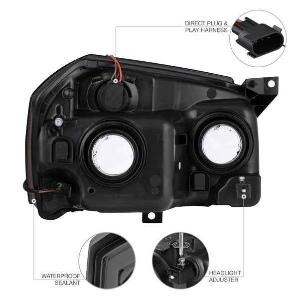 2005-2007 Dodge Magnum Smoked Headlight