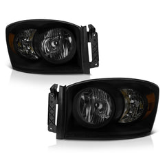 2006-2008 Dodge RAM 1500 Sinister Black Headlight