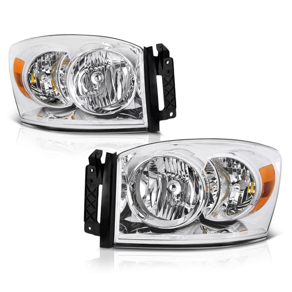 2006-2008 Dodge RAM 1500 Chrome Headlight