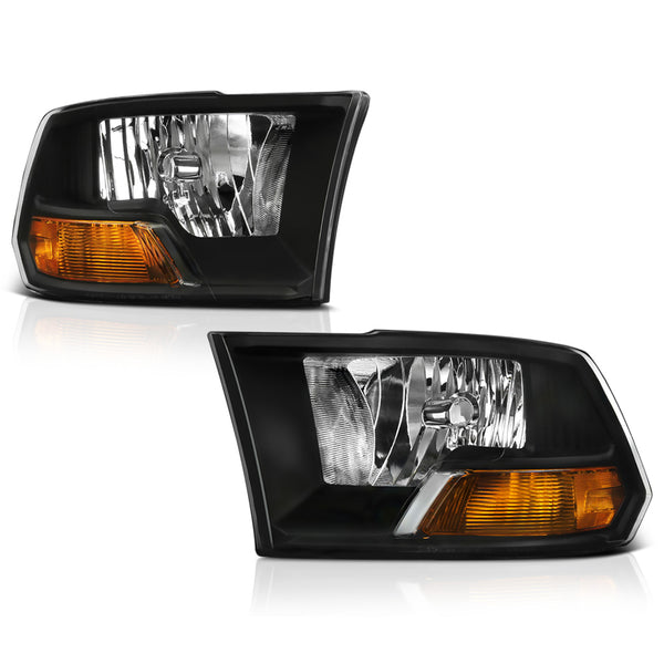 2009-2017 Dodge RAM 1500 Black Headlight