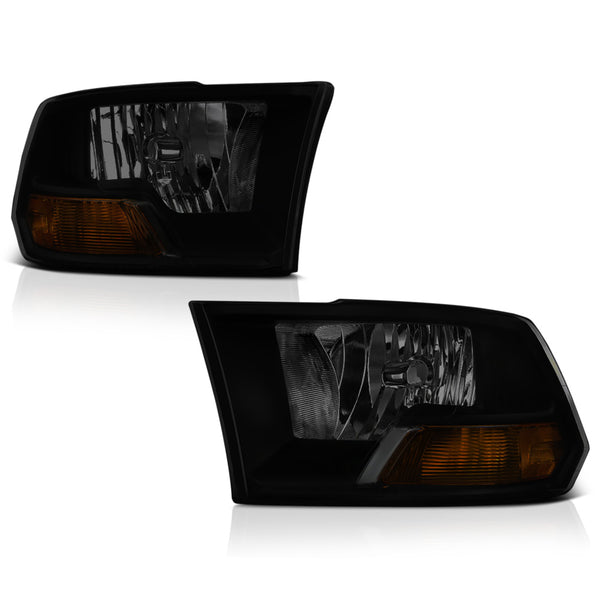 2009-2017 Dodge RAM 1500 Sinister Black Headlight