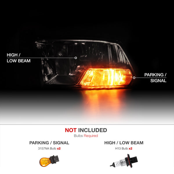 2009-2017 Dodge RAM 1500 Chrome Headlight