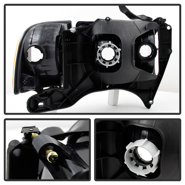 1999-2001 Dodge RAM 1500 Sport Black Headlight