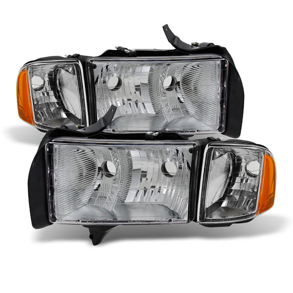 1999-2001 Dodge RAM 1500 Sport Chrome Headlight