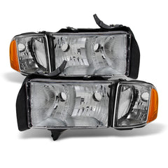 1999-2001 Dodge RAM 1500 Sport Chrome Headlight