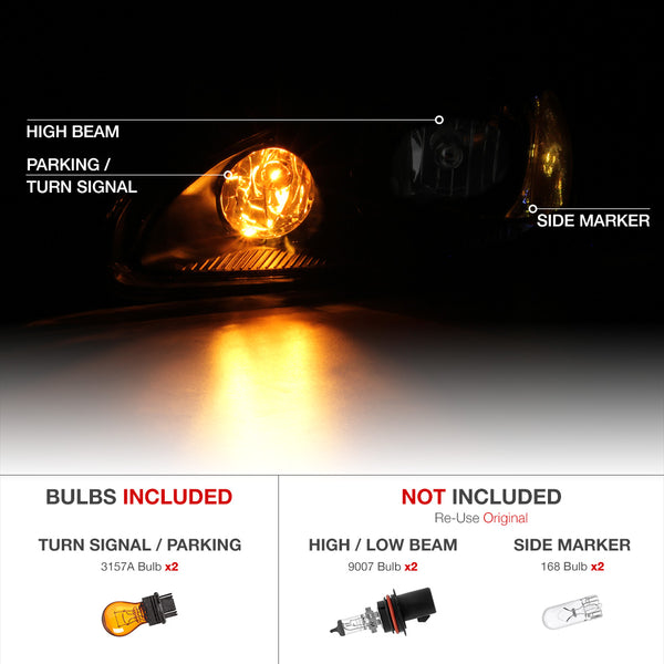 2003-2005 Dodge Stratus Black Headlight