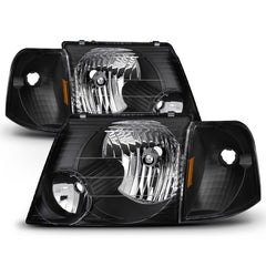 2002-2005 Ford Explorer Black Headlight