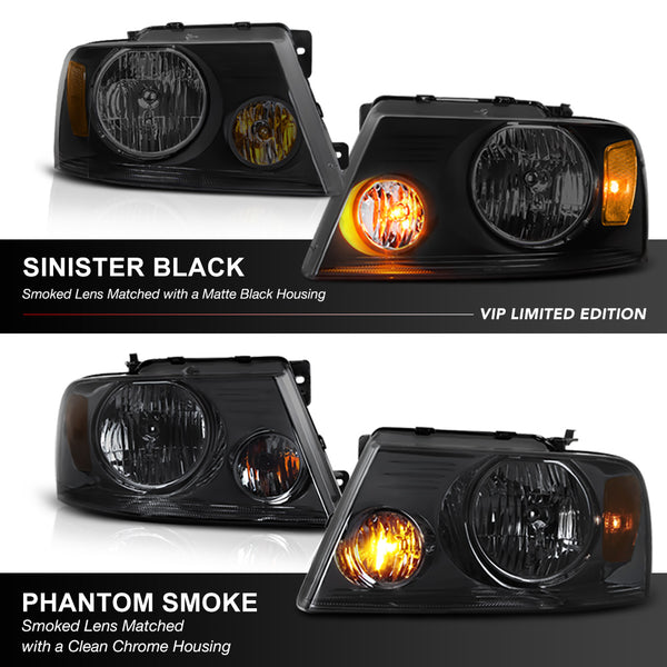 2004-2008 Ford F-150 Sinister Black Headlight