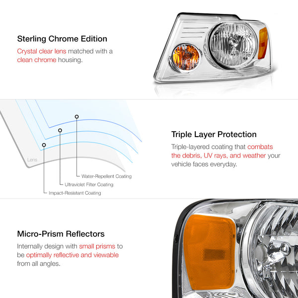2004-2008 Ford F-150 Chrome Headlight