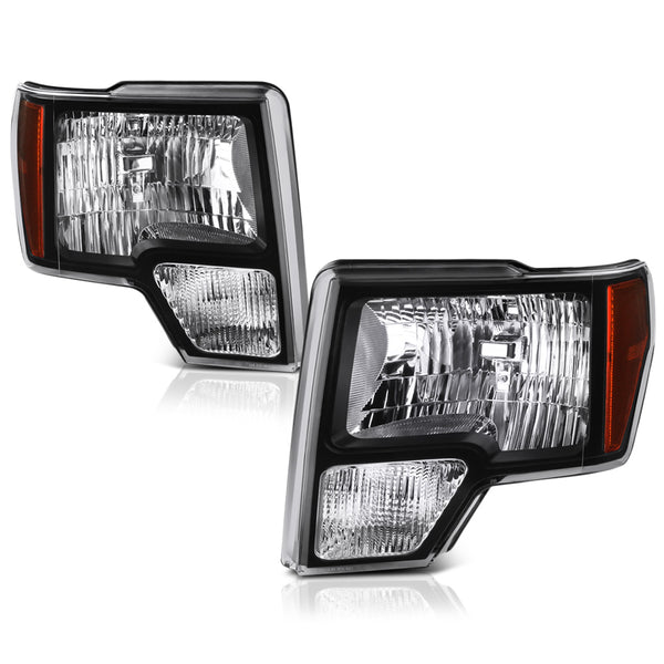 2009-2014 Ford F-150 Black Headlight