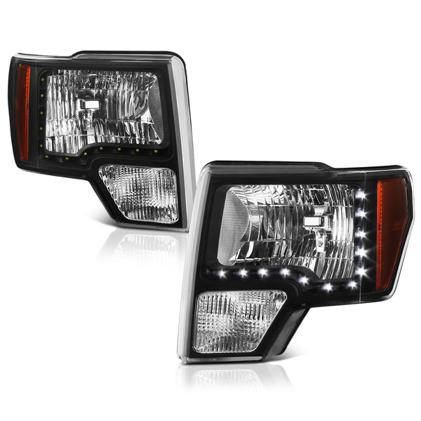 2009-2014 Ford F-150 Black Headlight