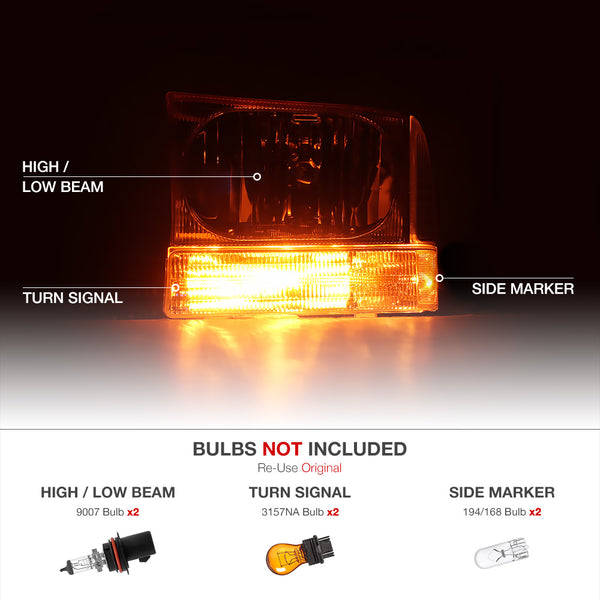 1999-2004 Ford F-250 | F-350 Superduty Chrome Headlight