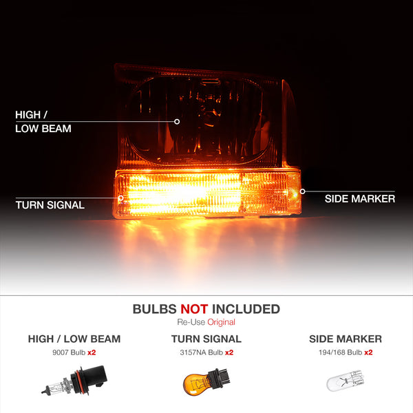 1999-2004 Ford F-250 | F-350 Superduty Smoked Headlight