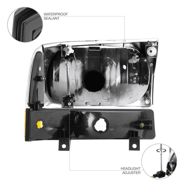 1999-2004 Ford F-250 | F-350 Superduty Smoked Headlight