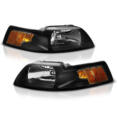 1999-2004 Ford Mustang Black Headlight