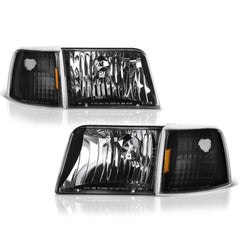 1993-1997 Ford Ranger Black Headlight