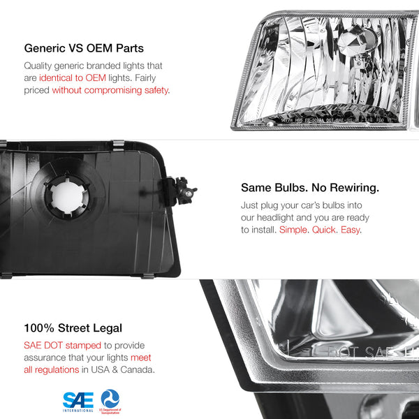 1993-1997 Ford Ranger Chrome Headlight