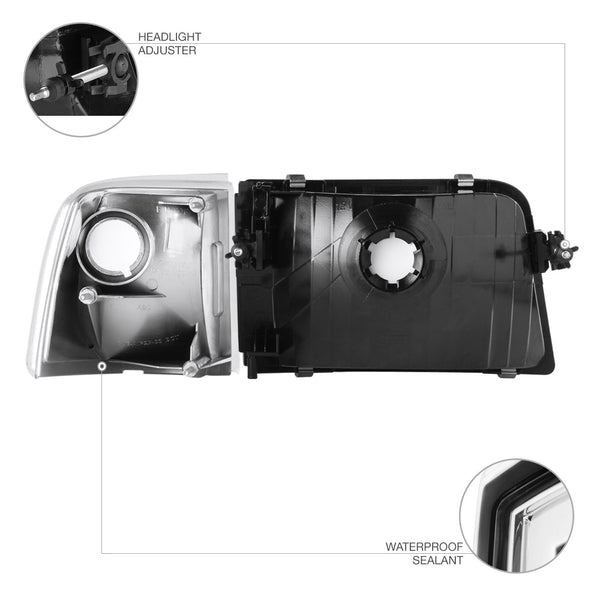 1993-1997 Ford Ranger Chrome Headlight