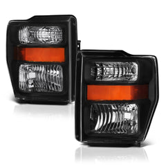 2008-2010 Ford F-250 | F-350 | F-450 | F-550 Superduty Black Headlight
